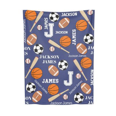 Personalized Sports Custom Baby Blankets with Name, Lightweight for All Seasons, Custom Baby Blanket As Festival Gifts Collection- Sofa, Living Room, Vacation House 40"x50" for Kids/Children