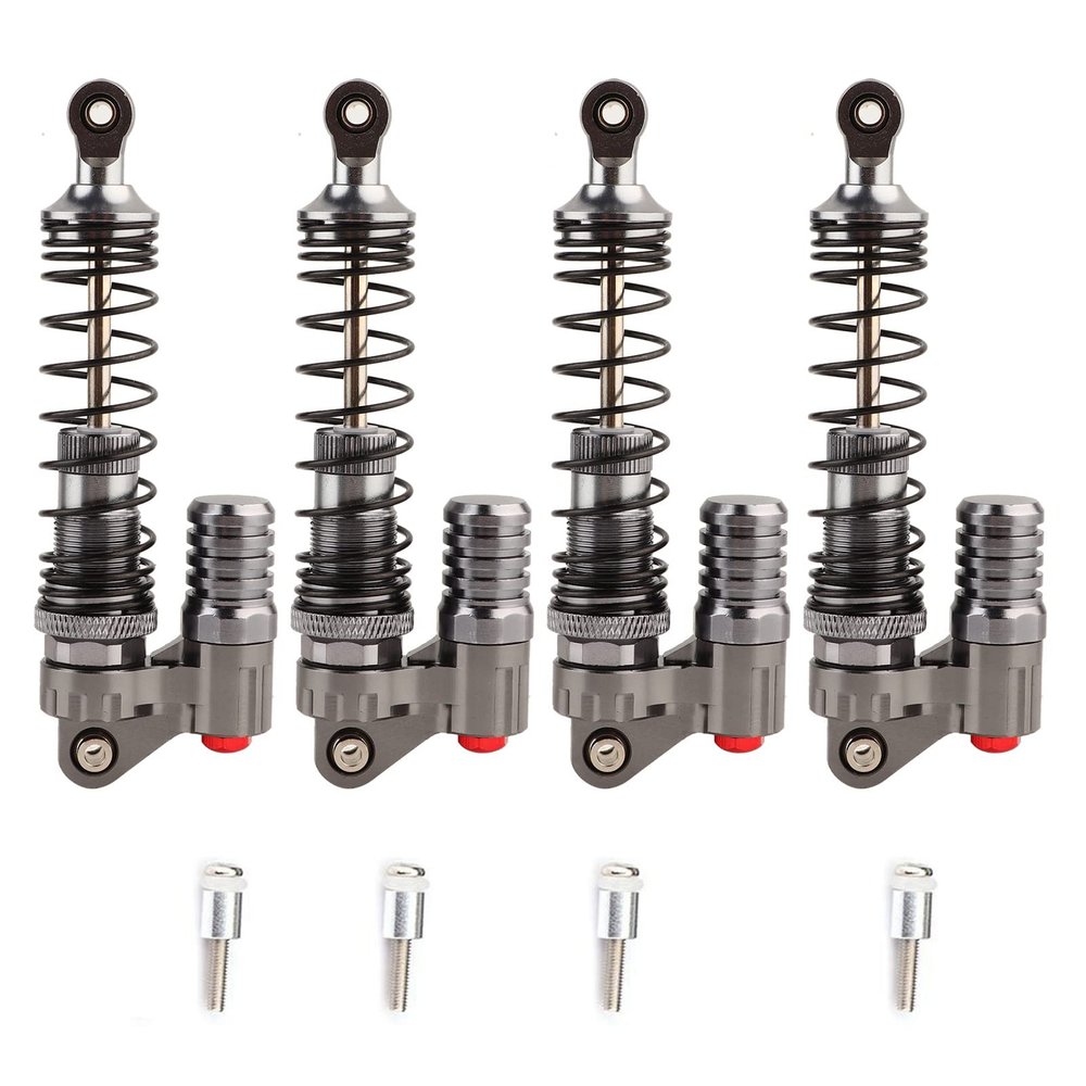 4Pcs RC Shock Absorbers,Aluminium Alloy Spring Shock Damper Reduce Vibration Absorbers Set for Axial / SCX10 / D90 RC Crawler Car