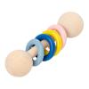 Baby Rattle Shake Toy, Pleasant Sound Lightweight Fine Workmanship Baby Grip Toy Wooden for Boys for Early Education (4 Ring) view 1