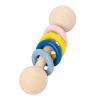 Baby Rattle Shake Toy, Pleasant Sound Lightweight Fine Workmanship Baby Grip Toy Wooden for Boys for Early Education (4 Ring) view 4