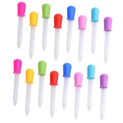 ULTECHNOVO 2sets Baby Feeding Droppers Pill Droppers Silicone Dishwasher Safe - for Newborns Boys Girls 8pcs*2