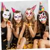 ABOOFAN 10pcs Blank Paper Masks for Cosplay White Masks for Masquerade Parties Cat Man Shapes Hand-painted Crafting Comfortable and Reusable view 4