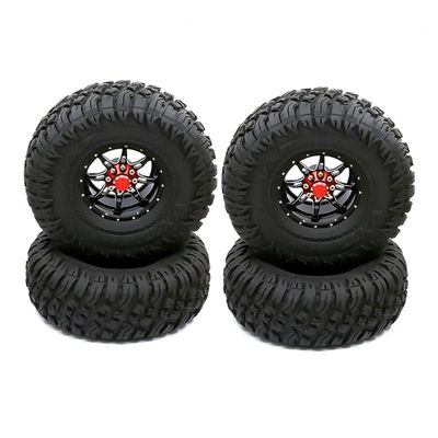 4Pcs 1.9 Beadlock Wheel Rim & Rubber Tires Set for 1/10 RC Crawler Car Axial 90046 SCX10 AXI03007 for for Traxxas TRX-4 Parts Modification Accessories