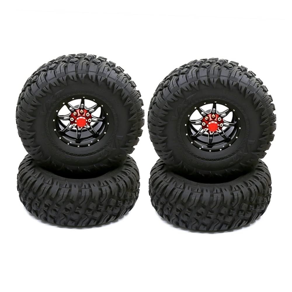 4Pcs 1.9 Beadlock Wheel Rim & Rubber Tires Set for 1/10 RC Crawler Car Axial 90046 SCX10 AXI03007 for for Traxxas TRX-4 Parts Modification Accessories