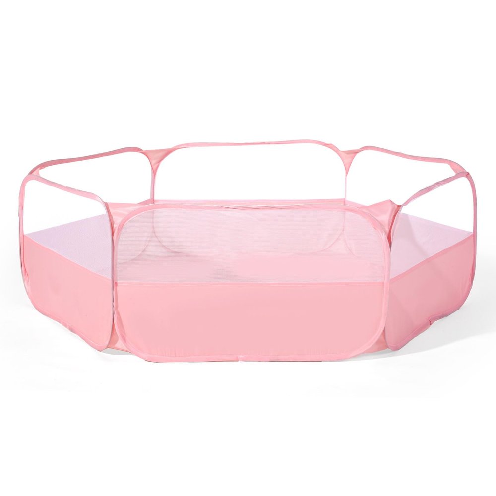 Foldable Ball Pit for Toddlers, Large Pop Up Ball Pits Kids Play Tent Crawl Playpen Ball Pool Playhouse Playpen with Storage Bag, for Boys Girls Dogs Cats Ferrets Indoor Outdoor, Light Pink