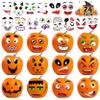 24 Pack Pumpkin Decorating Stickers, Face Stickers for Mini Small Pumpkin Make Your Own Face for Kids Toddlers Halloween Game Activities Gifts Party Favors view 1