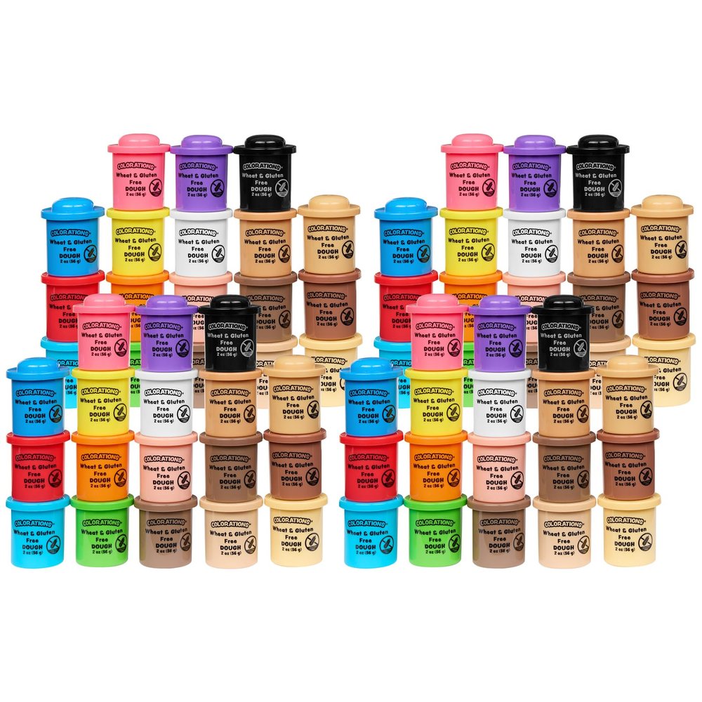 Colorations 72 Wheat & Gluten Free Variety Pack, 18 Colors, 2oz Each | Non-Toxic, Play Dough, Bulk Set, Sensory Kit, Party Favors, Classroom Pack