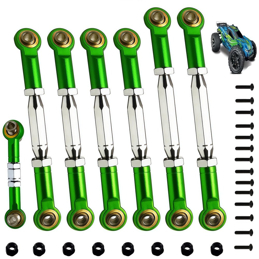 (2026 New Upgrade) 78-108mm Stainless Steel Turnbuckles/Camber Link for 1/10 Traxxas 4X4/2WD Slash/Rustler/Stampede/Hoss,Bandit/VXL,RC Car Hops Up Parts(Green)