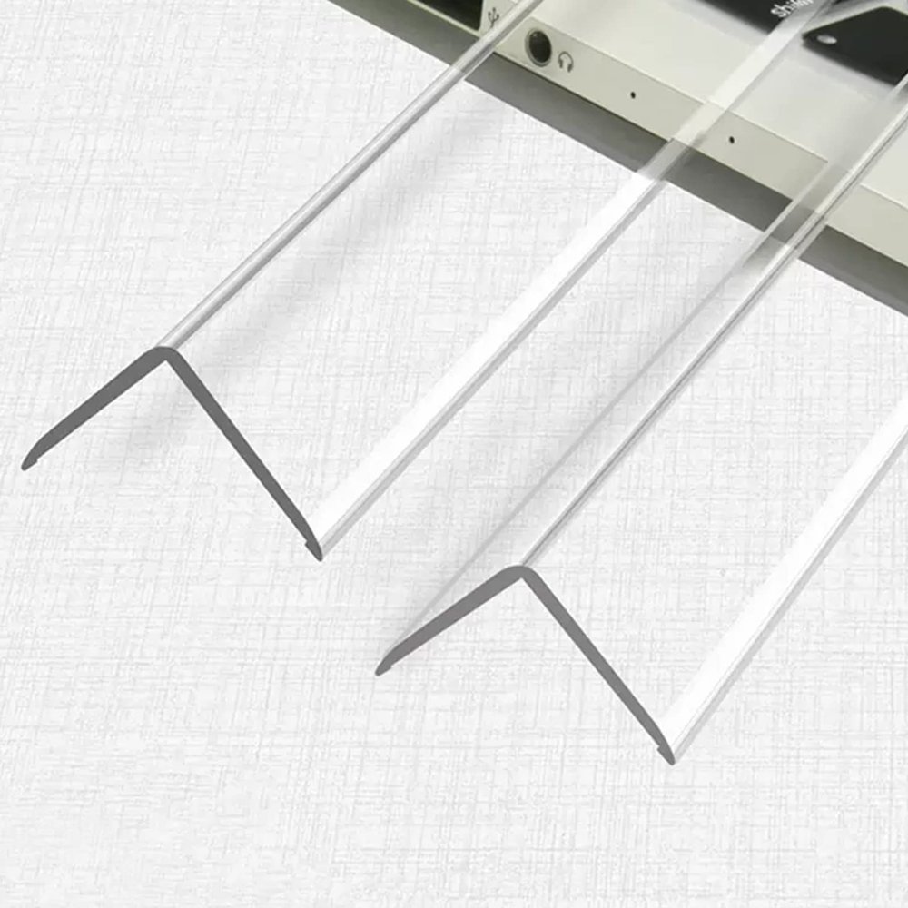 HM&DX Clear Self-Adhesive Corner Guard Edge Protector,90-Degree Corner Trim Strip, Plastic Proofing Corner Trim Strip for Home Balcony Windowsill Safety(3x100cm/1.18x40in, Clear 2pcs)