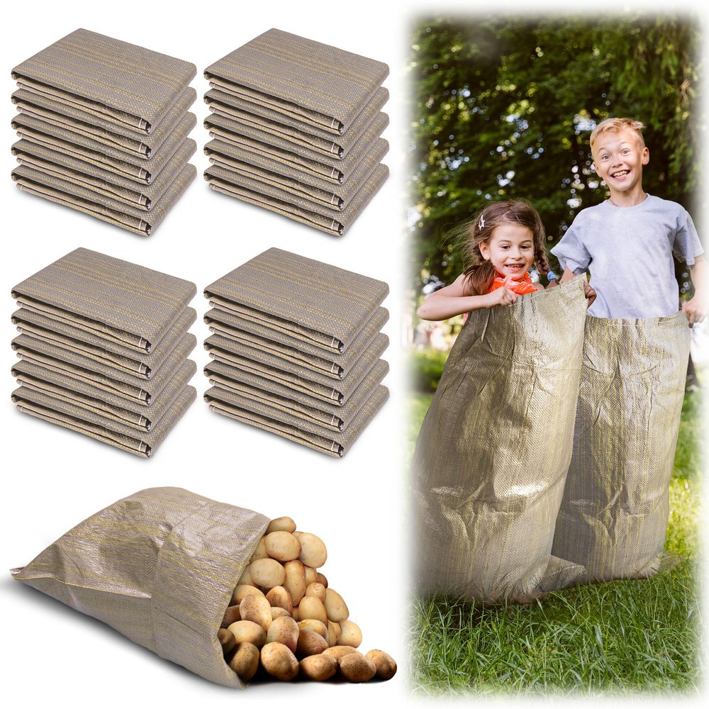 Potato Sack Race Bags,24"x40" Outdoor Lawn Games for adults and kids,large Gunny Sacks Burlap Bags,Suitable for Outdoor Sports Games, Birthday Parties, Outdoor Family Gatherings, Barbecues (20 Pack)