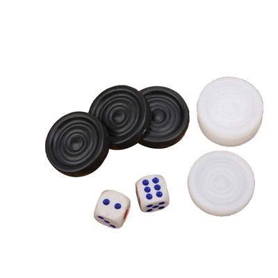 22mm Reusable Plastic Black White Backgammon and Checkers Chips Pieces Replacement Ridged Game Chips Travel Backgammon