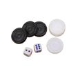 22mm Reusable Plastic Black White Backgammon and Checkers Chips Pieces Replacement Ridged Game Chips Travel Backgammon view 1