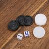 22mm Reusable Plastic Black White Backgammon and Checkers Chips Pieces Replacement Ridged Game Chips Travel Backgammon view 2