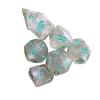 DND Dice Polyhedral Dice Set 7-Dice Chameleon Acrylic Material Comes in Black Metal Box for D&D Role Playing Table Games (White+Sky Blue) view 1