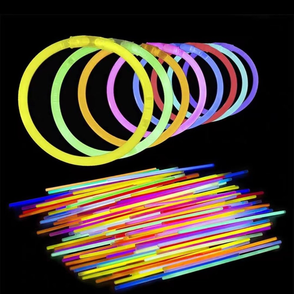 100pcs glow sticks, multi-colour mixing, can glow at night, suitable for holiday party, birthday party, carnival and other scenes