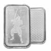 1oz Samurai Warrior rectangle bar pouch & incuded display capsule view 1