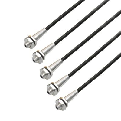 5PCS RC Boat Car Model Colorful Aluminum Alloy Antenna Seat Assembly Tube Sleeve with Cap+Mount Kit L320mm for DIY Accessories (Color : Silver and Black)