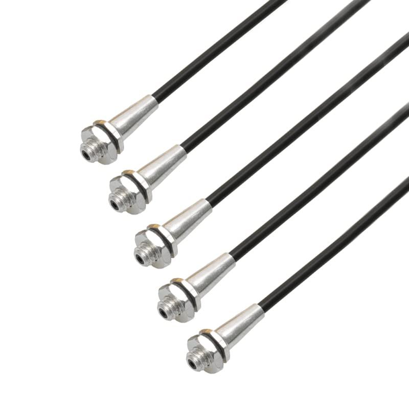 5PCS RC Boat Car Model Colorful Aluminum Alloy Antenna Seat Assembly Tube Sleeve with Cap+Mount Kit L320mm for DIY Accessories (Color : Silver and Black)