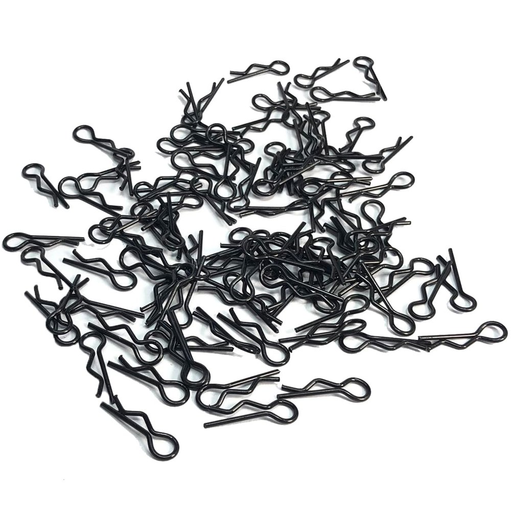 100pcs Black Universal RC Car Body Shell Pin R-Type Clips Compatible with 1/16 Scale Redcat HPI Himoto HSP ExceedRC Car Truck Buggy (for 1/16)