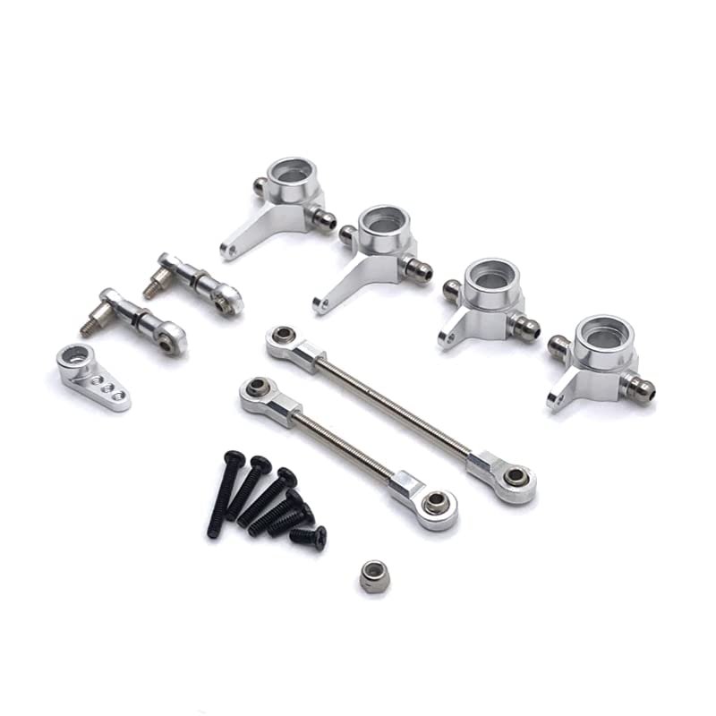 BrewJa Metal Upgrade Steering Cup Steering Link 28T Servo Arm for WLtoys 1/28 284131 K969 K979 K989 K999 P929 P939 RC Car Parts (Color : Silver)