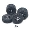BrewJa Metal Upgrade Front Single Rear Dual Wheel Hub Tires for WPL C14 C24 B14 B16 B24 B36 C34 C44 HengLong FeiYu JJRC RC Car Parts (Color : Black) view 1