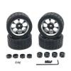 BrewJa Metal Upgrade Color Racing 65mm Wheels for WLtoys WPL MN LC 1/18 1/16 1/14 1/12 RC Car Parts (Color : Black) view 1