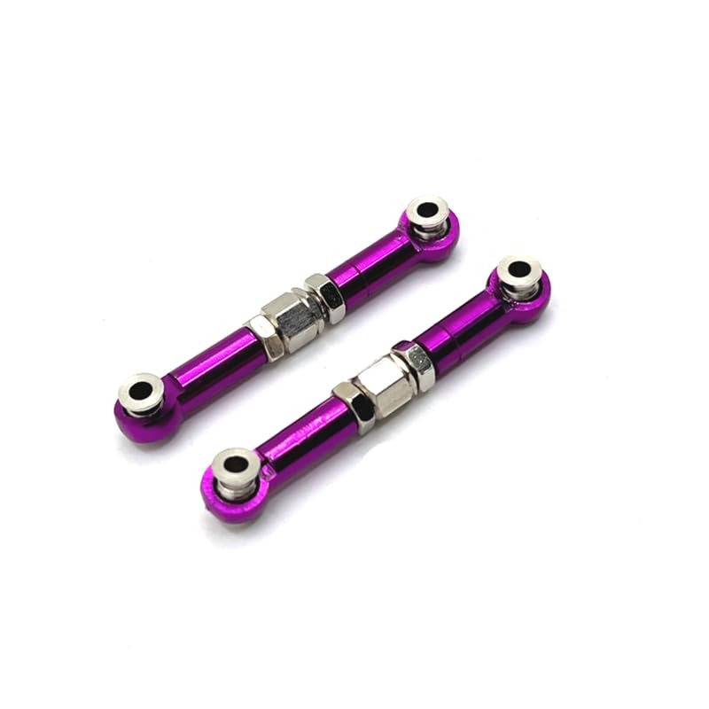 BrewJa Compatible with MJX H6 16207 16208 16209 16210 RC Car Parts Metal Upgrading and Modification, Steering Rod (Color : Purple)