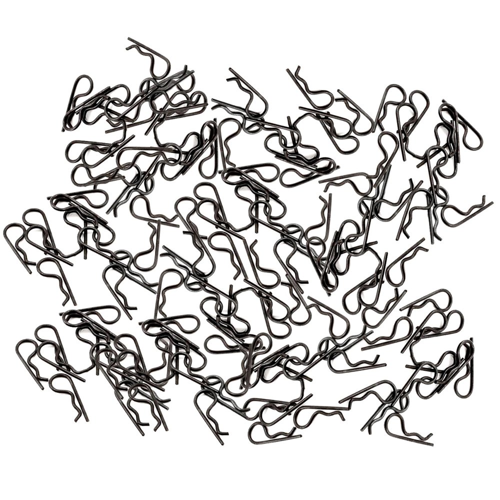100pcs Black Universal RC Car Body Shell Pin R-Type Clips Compatible with 1/8 1/10 1/16 Scale Redcat HPI Himoto HSP ExceedRC Car Truck Buggy (for 1/10)