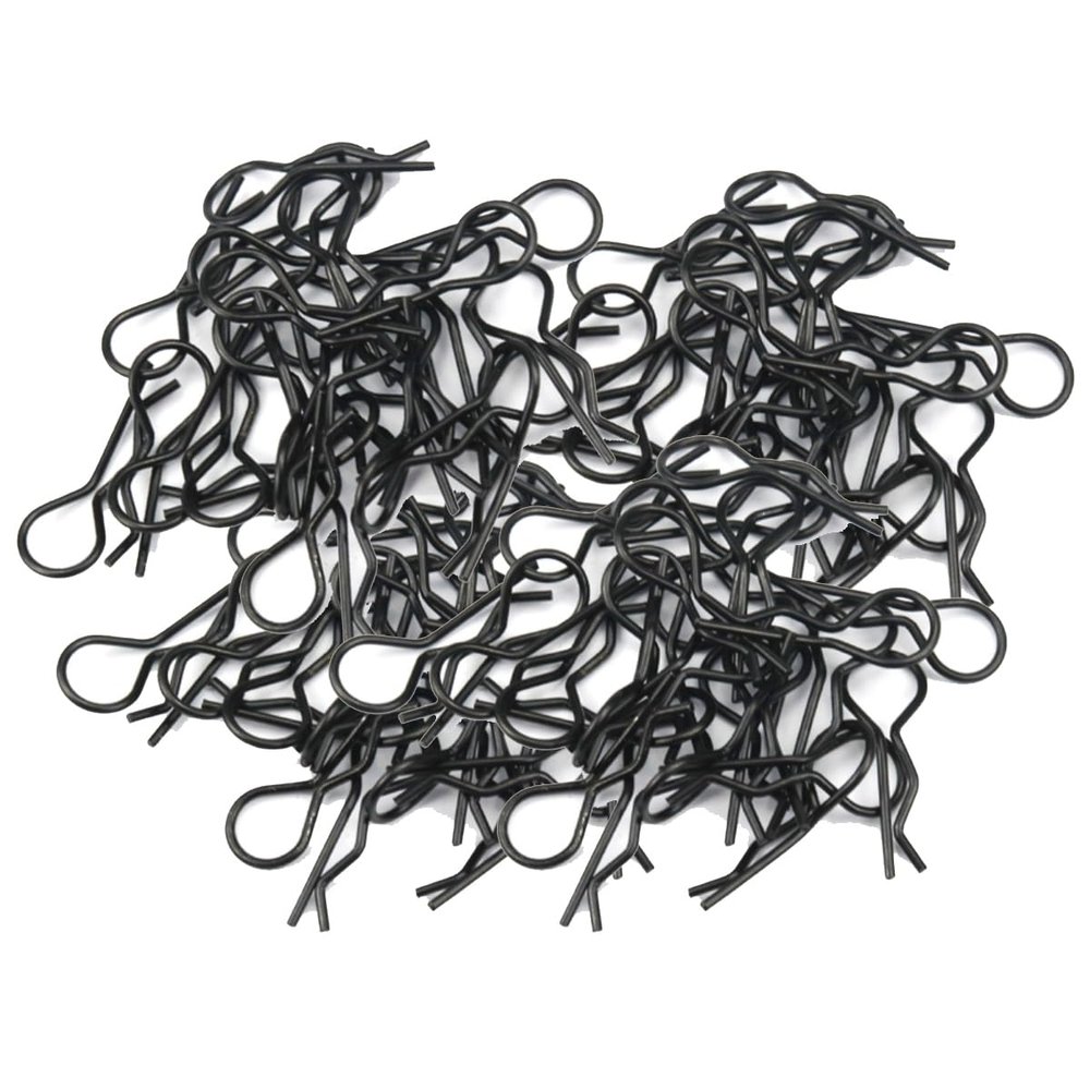 100pcs Black Universal RC Car Body Shell Pin R-Type Clips Compatible with 1/8 Scale Redcat HPI Himoto HSP ExceedRC Car Truck Buggy (for 1/8)