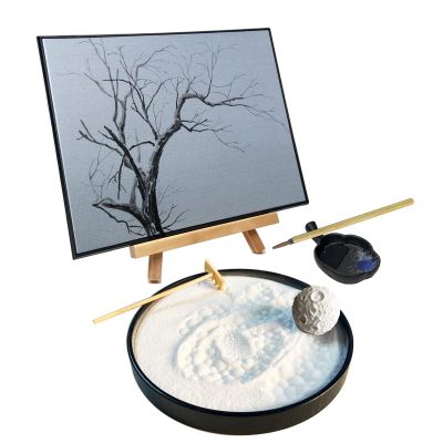 AOVOA Inkless Water Drawing Board with Zen Garden and Sand Sphere, Buddha Water Drawing Board, Sand Tray Therapy Kit for Relaxation and Meditation
