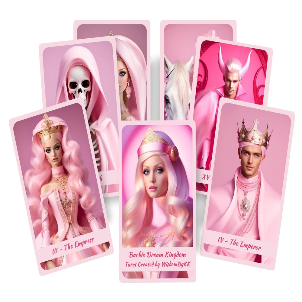 Barbiegirl Dreamland Tarot Cards Deck. Fortune Telling and Divination Cards. Movie Inspired Tarot. Pink Tarot