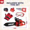 TOY Life Toy Chainsaw Kids Tool Set with Gloves Toddler Pretend Play Construction Tool Electric Chainsaw Play Set Outdoor Toy for Kids Halloween Costume for Boys Ages 3 4 5 6 7 8 view 3