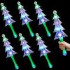 Syhood 6 Pcs Christmas Tree Light Up Wand Christmas LED Wands with Batteries Flashing Glow Wands Light Up Toy for Xmas Show Party Gift Stocking Stuffer Winter Party Decoration view 1