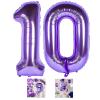 10 Number Balloon Purple 40 inch Big Foil Mylar 10th Balloons for 10 Year Old Boy Girl Birthday Party Decorations Wedding Anniversary Events Supplies view 1