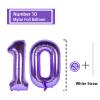 10 Number Balloon Purple 40 inch Big Foil Mylar 10th Balloons for 10 Year Old Boy Girl Birthday Party Decorations Wedding Anniversary Events Supplies view 2