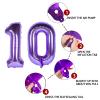 10 Number Balloon Purple 40 inch Big Foil Mylar 10th Balloons for 10 Year Old Boy Girl Birthday Party Decorations Wedding Anniversary Events Supplies view 3