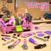 Deejoy Pink Kids Tool Set for Girls-Toddler Tool Set with Electronic Toy Drill & Tool Box, STEM Pretend Play Construction Toys with Costume Vest, Educational Gifts for Age 3 4 5 6 7 Year Old view 4