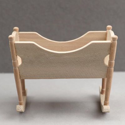 AirAds Dollhouse 1:12 Dollhouse Miniature Baby Crib Unfinished; no Mattress