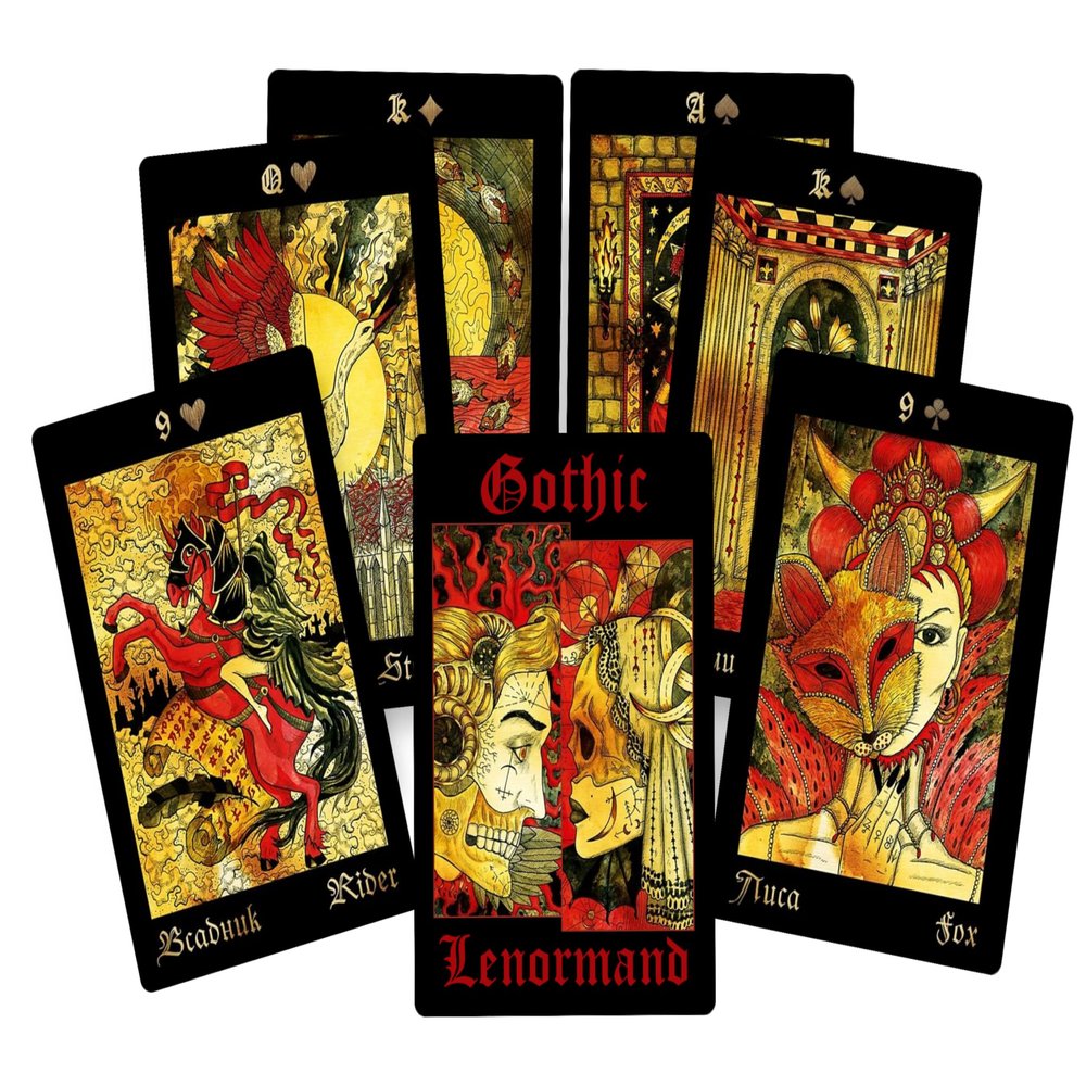 Gothic Lenormand Cards. Madame Lenormand Oracle. Lenormand Fortune Telling and Divination Cards