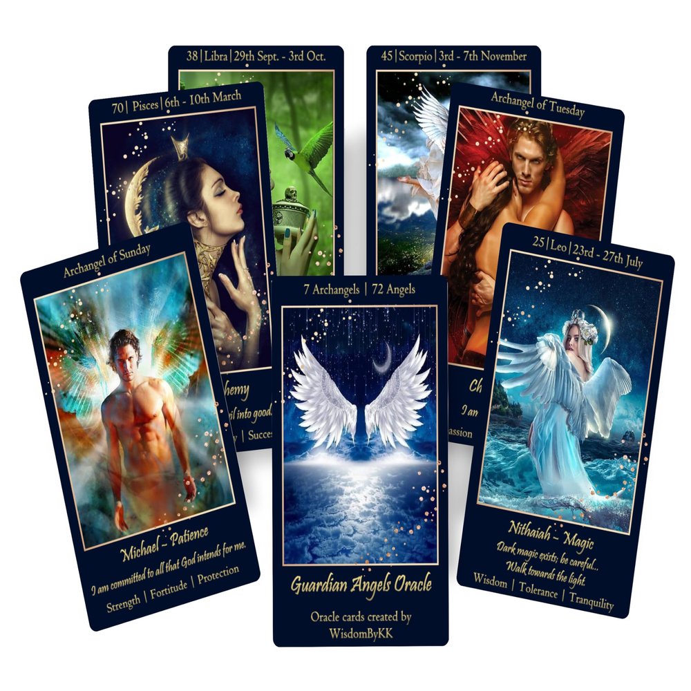 Guardian Angel Oracle Cards Deck. Archangel Oracle. Angel Affirmation Cards. Fortune Telling and Divination Cards.