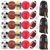 Liliful 36 Pcs Bulk Assorted Sports Balls Equipment Set with Pump & Carry Bag Soccer, Basketball, Volleyball, Football & Playground Ball for School PE, Outdoor Game & Team Training(Brown Red) view 1