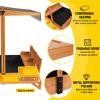 Wooden Sandbox with Cover | Large Sandpit for Kids Outdoor with Adjustable Canopy Backyard Play | w/Movable Toy Bins view 4