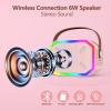 Mijiaowatch Karaoke Machine for Kids, Portable Bluetooth Speakers with Wireless Microphone Karaoke for Kids and Adults with LED Lights, Gifts for Girls and Boys Birthday Home Party - Pink view 2