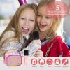 Mijiaowatch Karaoke Machine for Kids, Portable Bluetooth Speakers with Wireless Microphone Karaoke for Kids and Adults with LED Lights, Gifts for Girls and Boys Birthday Home Party - Pink view 4