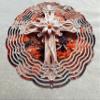 10" Cream 3D Cross and flowers Windspinner view 1