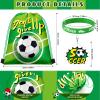 Talltalk 48 Pcs Soccer Party Favors Gifts Sets Soccer Team Gifts Include 16 Sets Drawstring Backpack Goodie Bags Stuffers Candy Snack Bags Wristband Keychains for Sports Birthday Party Supplies Decor view 2