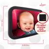 Lusso Gear Baby Car Mirror (2 Pack) - Secure Headrest Mount for Rear-Facing Seat Mirror - Shatter-Resistant Glass for Clear Infant View - Newborn Car Seat Accessory & Baby Essentials - Large, Black view 4