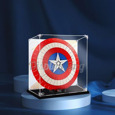 Acrylic Display case with Screw for Captain America's Shield 76262 (Model Set is not Included) (No Background)
