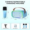 Karaoke Machine for Kids and Adults, Mini Portable Bluetooth Speaker with 2 Wireless Microphones, Led Lights for TV, Kids Gifts for Girls Boys Family Party Birthday (Blue) view 2