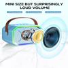 Karaoke Machine for Kids and Adults, Mini Portable Bluetooth Speaker with 2 Wireless Microphones, Led Lights for TV, Kids Gifts for Girls Boys Family Party Birthday (Blue) view 3